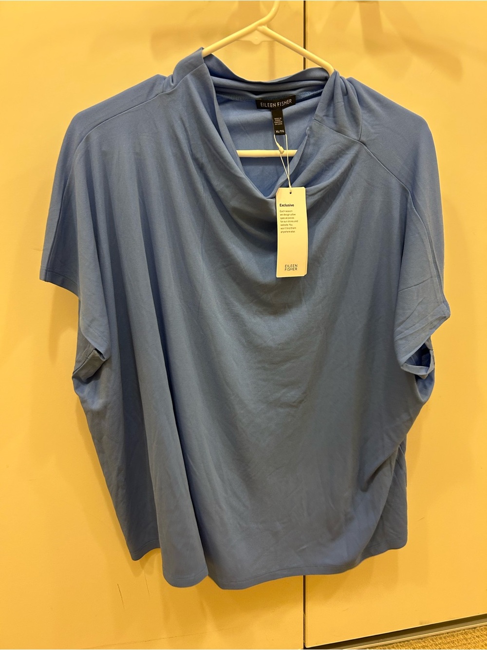 Eileen Fisher Funnel Neck Top in the color horzn size xl .